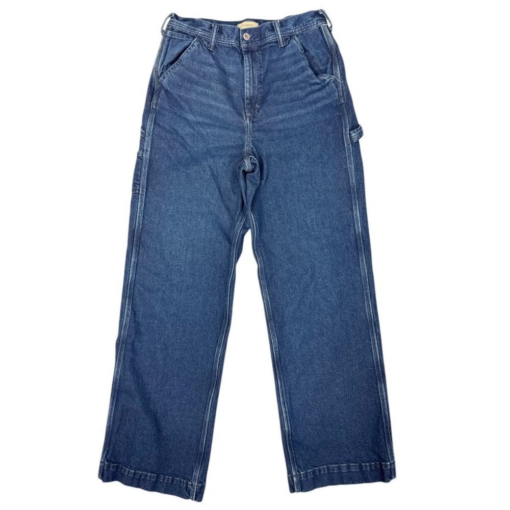 American Eagle Outfitters Dark Blue Straight-Leg Jeans